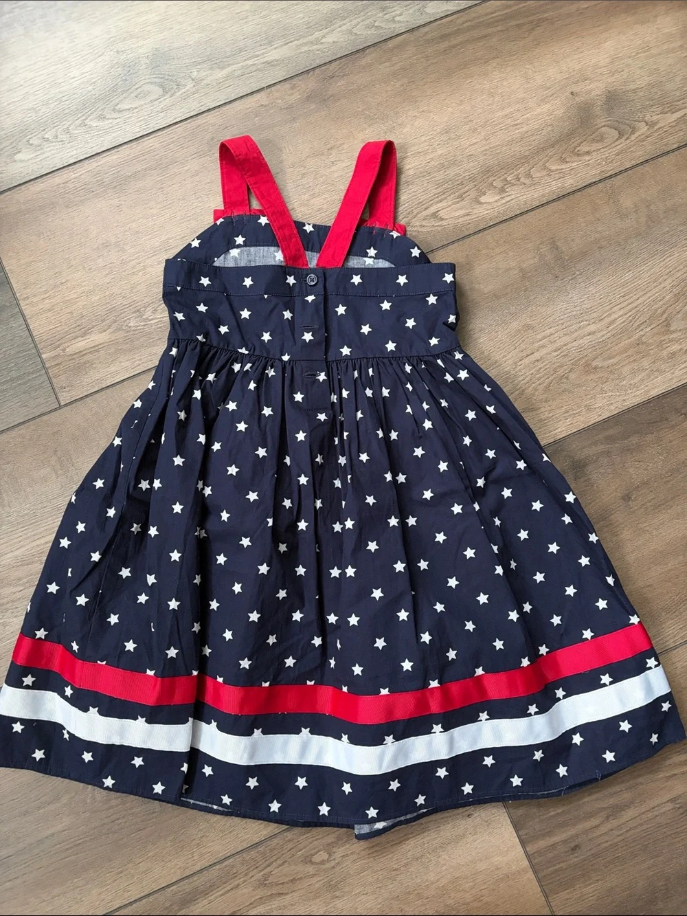 Gymboree Navy Starprint Sundress with Red Straps and White Accents